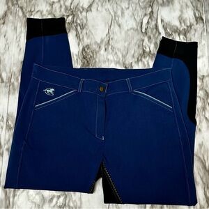 Piper by Smartpak Blue Black Riding Pants Reinforced Thighs Horseback Cowboy
